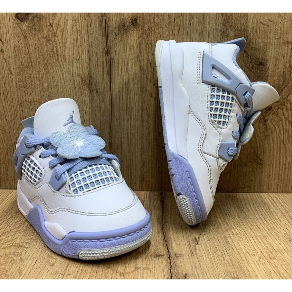 Jordan 4 Retro Forget Me Not Sneaker Shoes IB8961-100 White Blue TD Size 9C